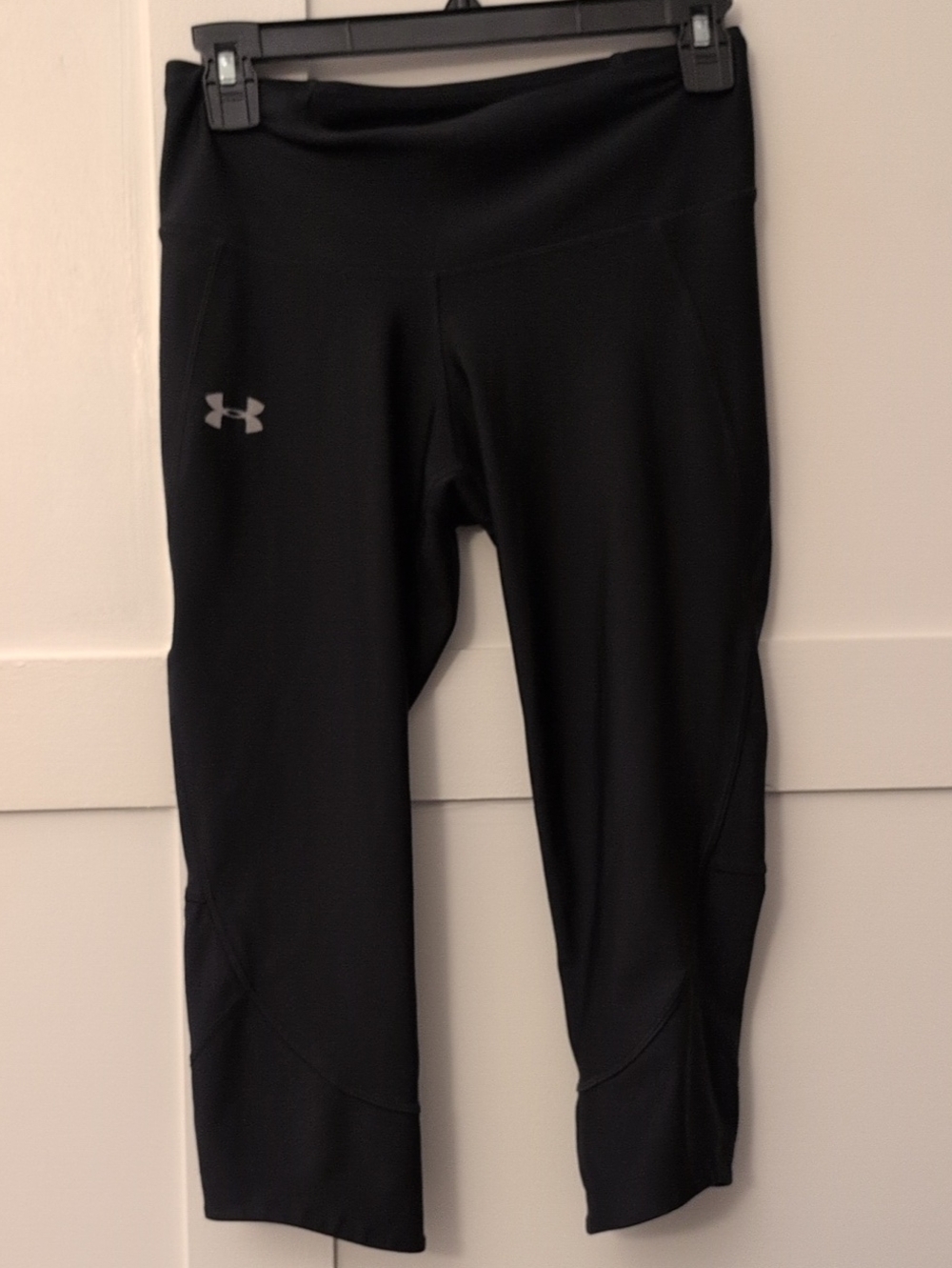 Under Armour Black Capri Leggings with Silver Logo